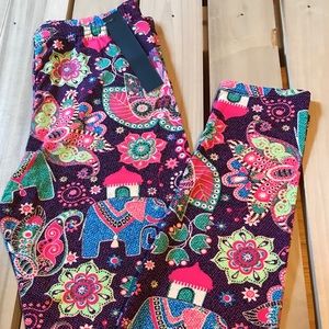 Leggings Persian Multi One Size Buttery Soft NWT